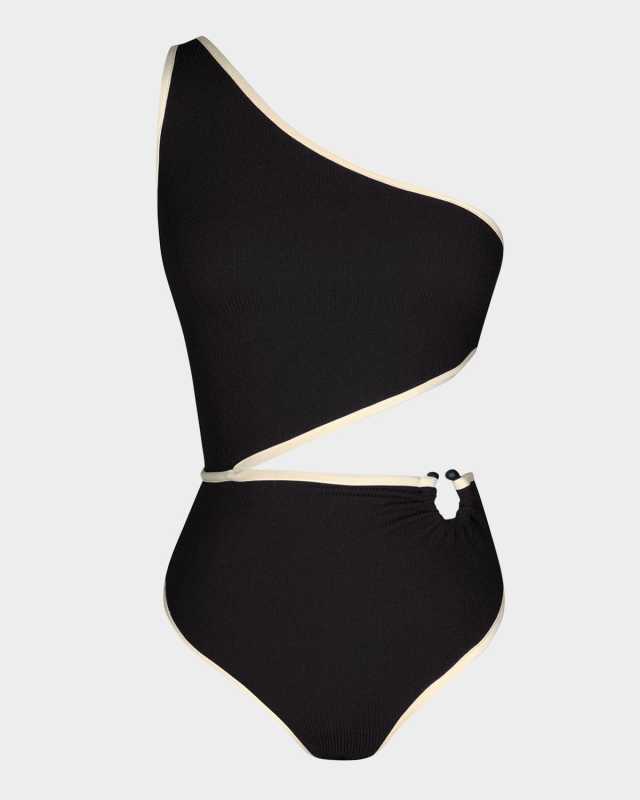 Del Mar Asymmetric Cutout One-Piece Swimsuit